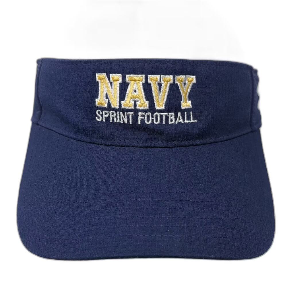 Navy Midshipmen NCAA Under Armour Visor Blue Gold Sprint Football One Size OSFA